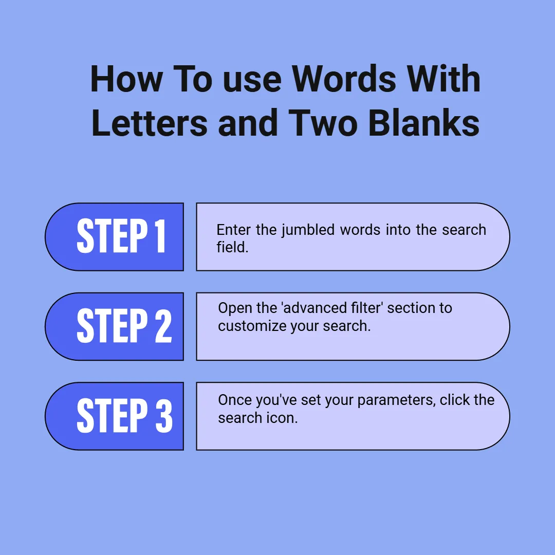 How to use Words With Letters and Two Blanks