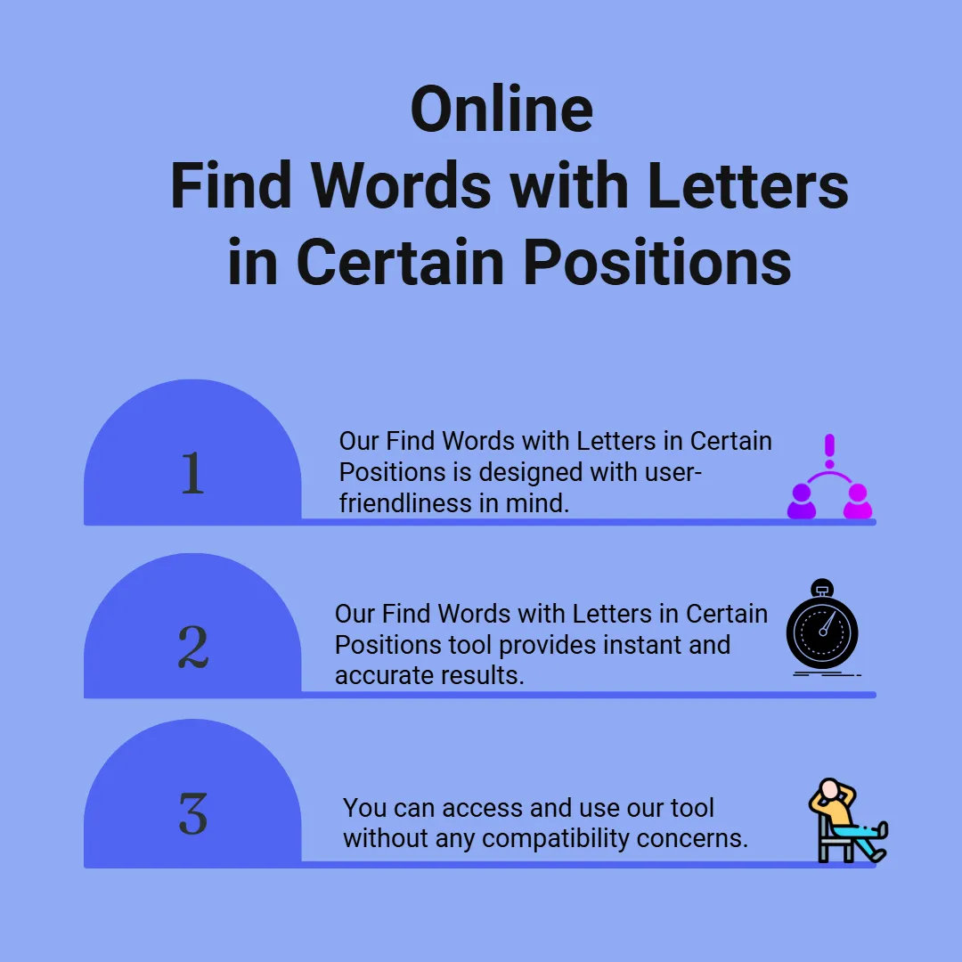 finding words quickly with letters in certain positions