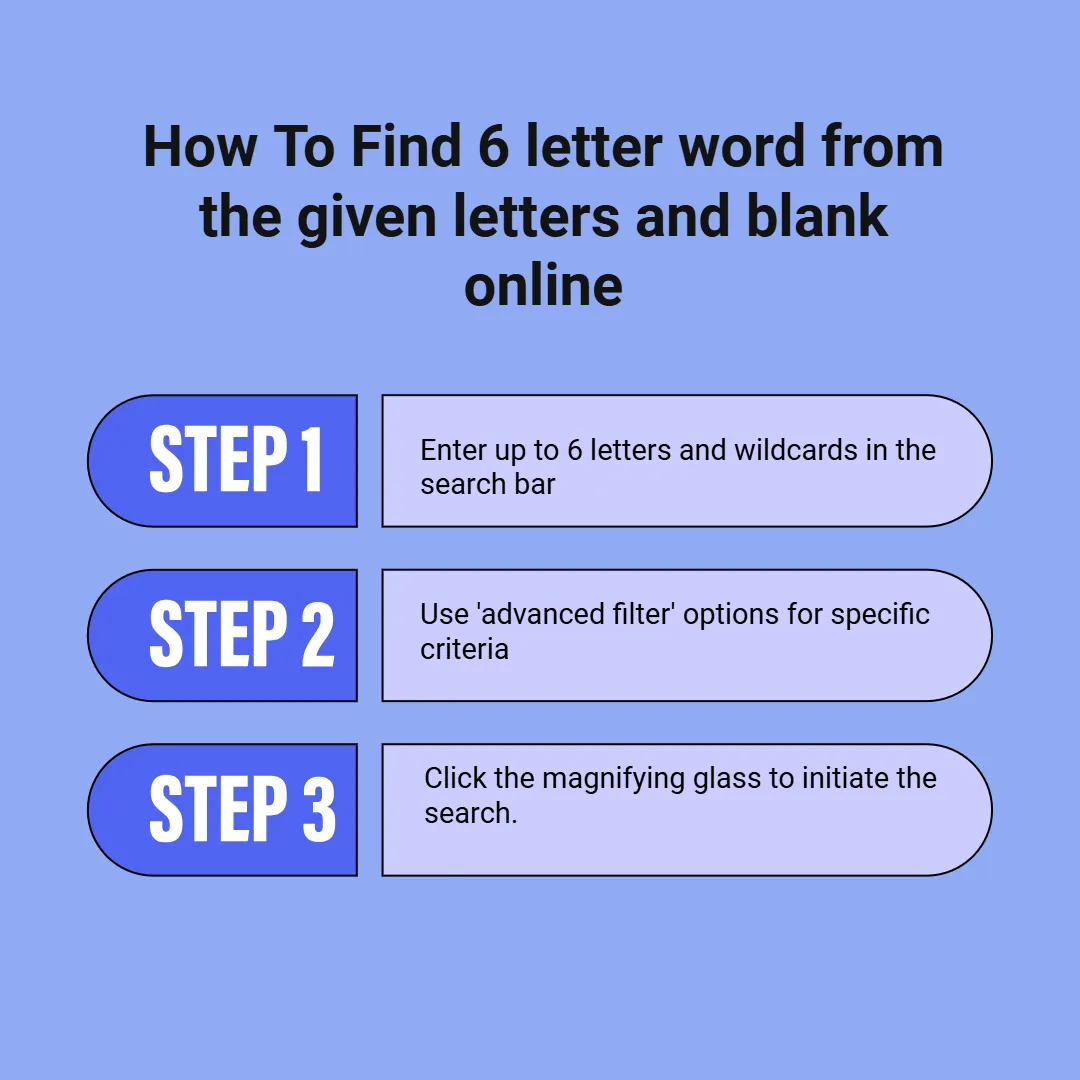 How to Find 6 letter word from the given letters and blank online