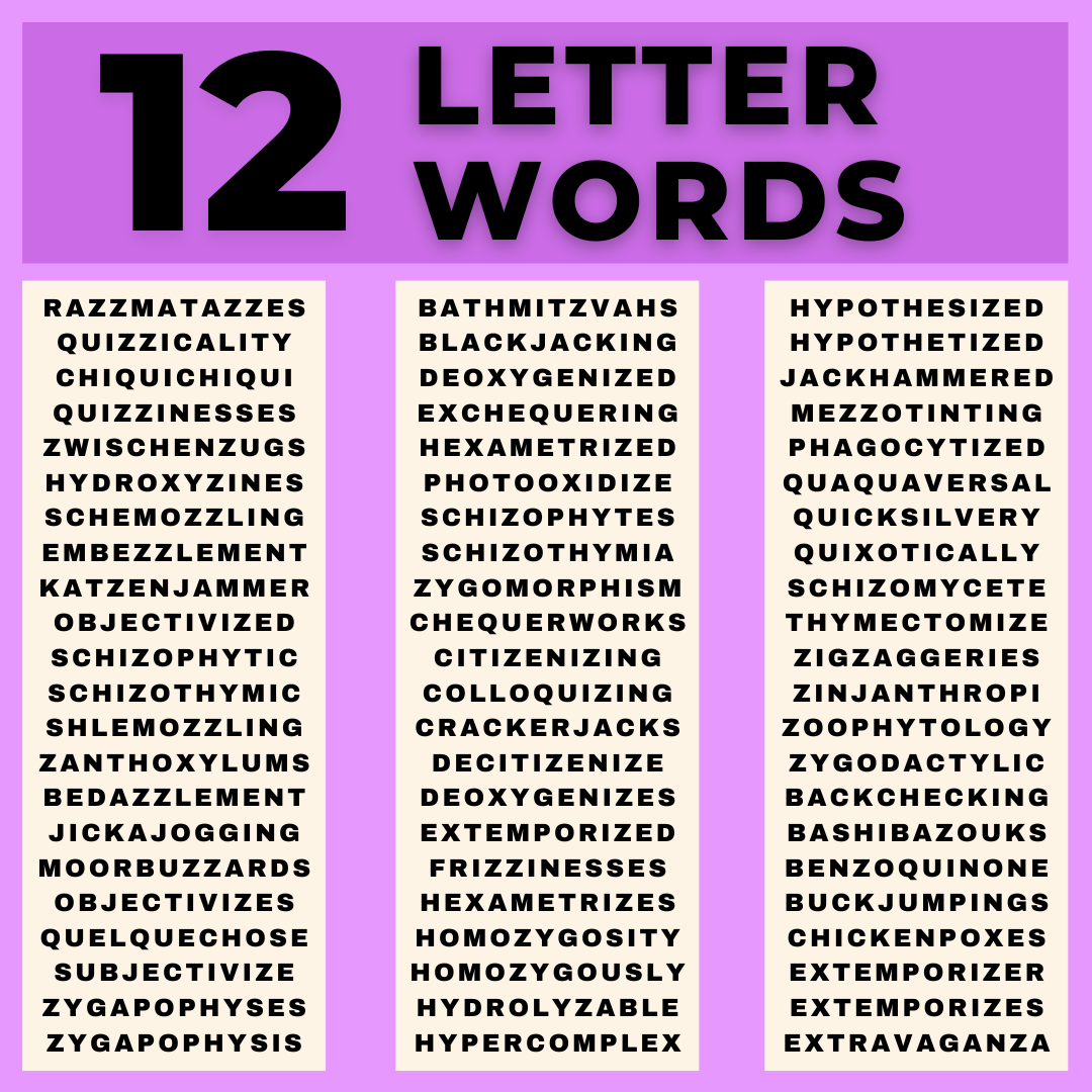 12 letter words